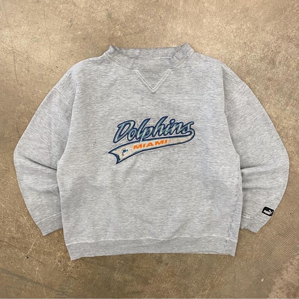 Vintage Miami Dolphins NFL Puma Tailsweep 90s Crewneck Sweatshirt Size Large